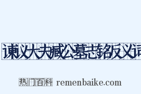 谏议大夫臧公墓志铭反义词是什么意思的图片